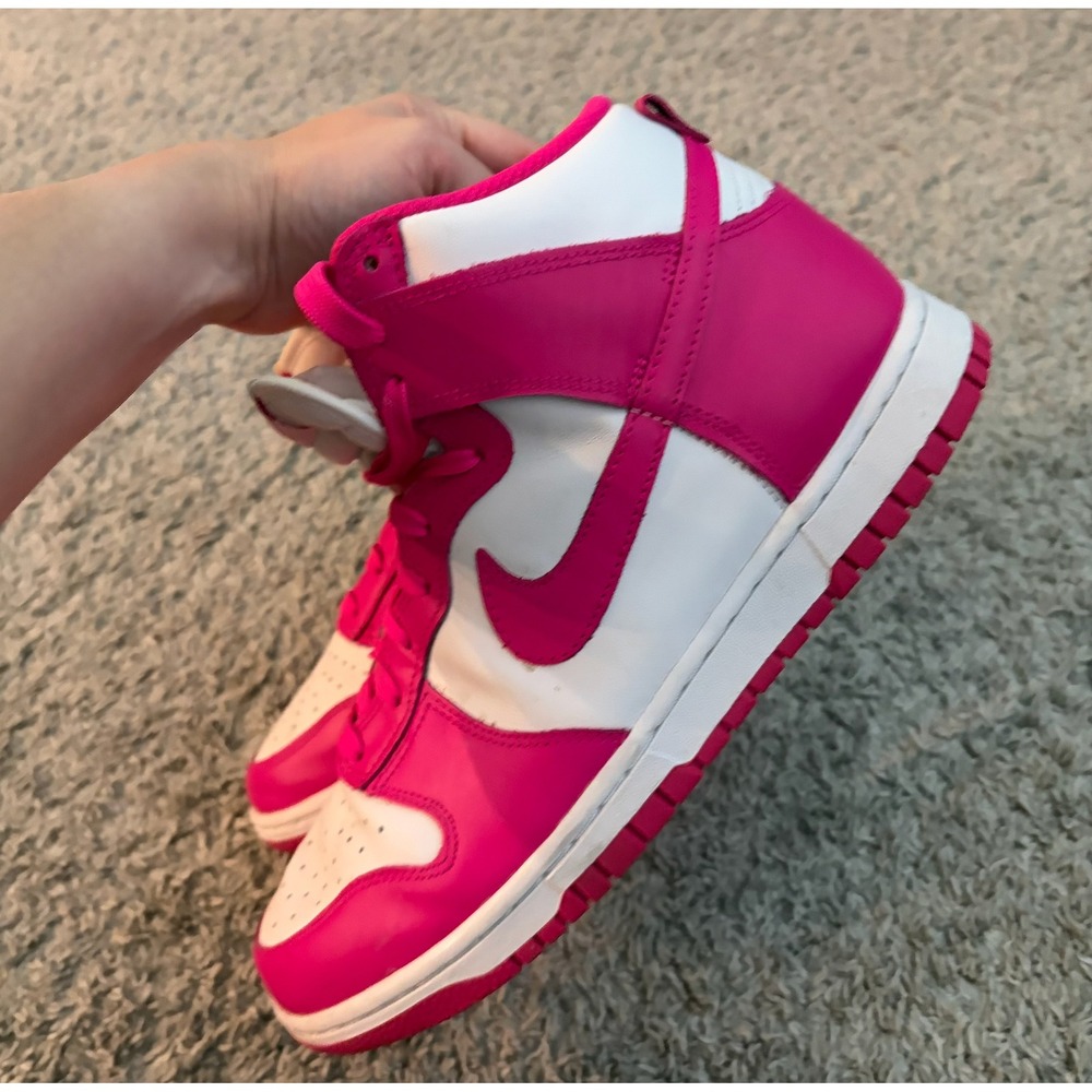 Nike Dunk High Pink Prime White Sneakers SIZE 10 - Picture 5 of 9